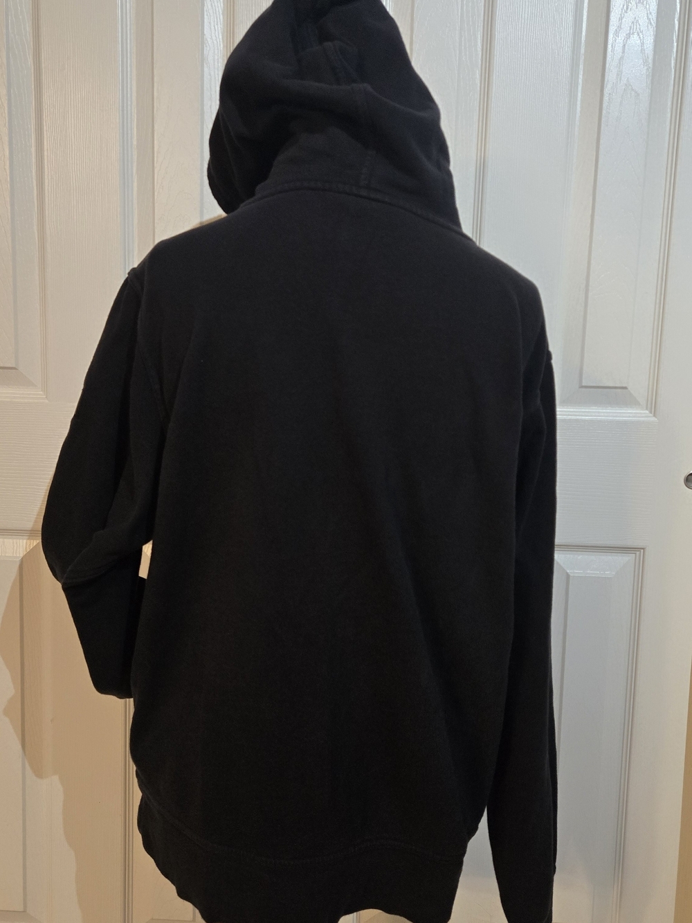 The North Face Black Hoodie with Multicolor Flag Logo and Red Drawcords - Picture 3 of 4